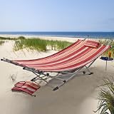 BrylaneHome Portable Hammock (RED STRIPE,0)