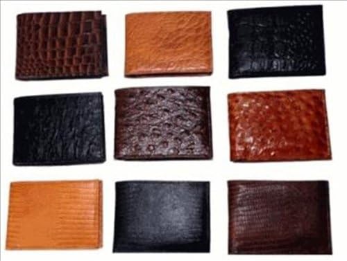Leather in Chicago TWlpbrn Mens BiFold Crocodile Print Leather Wallet in Brown