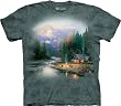 The Mountain Thomas Kinkade End of a Perfect Day Adult Tee T-shirt