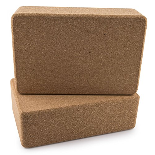Peace Yoga® Set of 2 Cork Wood Yoga Blocks - Choose Your Size