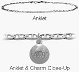 Silver Round LAUGH Charm Flat Gucci Anklet