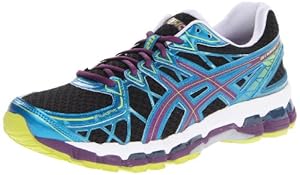 ASICS Women's Gel Kayano 20 Running Shoe,Black/Plum/Blue,7.5 M US