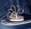 Organza Rainbow Ribbon -3/8"- Ivory/Brown - 25 Yards (75 Ft)