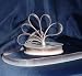 Organza Rainbow Ribbon -3/8"- Ivory/Brown - 25 Yards (75 Ft)