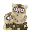 Hoot Owls On A Log Solar Powered LED Garden Statuary