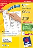 Produkt-Bild: Avery Zweckform, L7159-100, 100 Blatt, Adress-Etiketten f&uuml;r C6 Kuverts , 63, 5 x 33, 9 mm