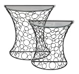 Set of Two Exquisite Metal Glass Console Tables
