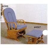 BEAUTIFUL BLUE CUSHION OAK FINISH GLIDER ROCKER by Cross