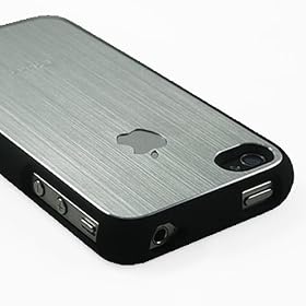 Case Buddy New Stylish Apple iPhone 4 4S Case and Screen Protector - Aluminium Hard Silver Bumper Case Cover for iPhone 4 & iPhone 4S