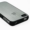 New Stylish Apple iPhone 4 4S Case and Screen Protector - Aluminium Hard Silver Bumper Case Cover for iPhone 4 & iPhone 4S