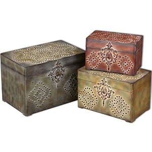 Hobnail Boxes Set of 3