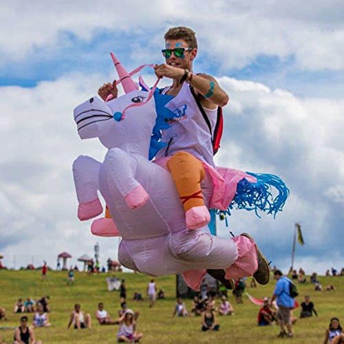 Adult Inflatable Unicorn Costume Horse Rider Halloween Suit Outfit Fancy Dress