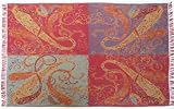 Noori Paisley Oversized Reversible Merino Wool Throw Blanket Fringed Turquoise Blue Gold Magenta Jewel Tones