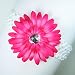 3-in-1 Gerber Daisy Flower Hair Clip Bow on Soft Stretch Crochet Child Headband fits Babies to Toddlers to Youth Girls (Hot Pink on White)