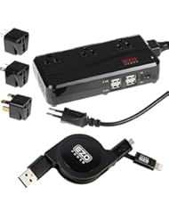From Amazon.com. Click for details:
 Wireless: EZOPower Step Down Power Converter w/ 3 AC outlet & 4 USB Port + 8-Pin & USB Retractable Cable for Apple iPhone 6 / 6 Plus / 5 / 5S; Samsung Galaxy Note 4 3, Galaxy S5 and more - EZOPower Wireless: EZOPower Step Down Power Converter w/ 3 AC outlet & 4 USB Port + 8-Pin & USB Retractable Cable for Apple iPhone 6 / 6 Plus / 5 / 5S; Samsung Galaxy Note 4 3, Galaxy S5 and more - EZOPower