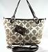 NEW AUTHENTIC COACH OP ART CHARM CONVERTIBLE SHOULDER TOTE HANDBAG (Brown/Silver)