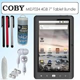 Coby MID7024-4G 7 Inch Kyros Touchscreen Android Internet Tablet Bundle With Accessories