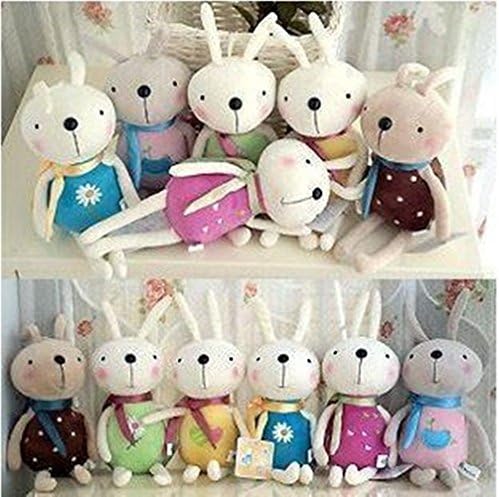 6 Pcs/lot Lovely 17cm Rabbit Plush Doll Toy for Mobile Pendant & Color Random