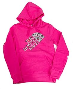 The North Face Womens Leopard Logo Pullover Hoodie, Glo Pink, CBV3V75_M