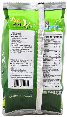 Fresh Korean Seaweed Gimbab, Sushi Nori Snacks, Roasted with Sesame Oil, Perilla Oil and Sea Salt, 0.54 Oz Package (Pack of 10)