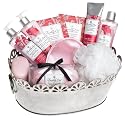Upper Canada Soap & Candle Freshly Cut Poppy And Pummelo Platinum Elegance Gift Basket