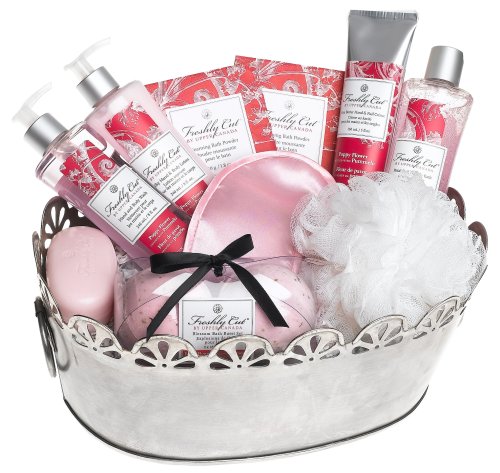 Upper Canada Soap & Candle Freshly Cut Poppy And Pummelo Platinum Elegance Gift Basket by Upper Canada Soap & Candle