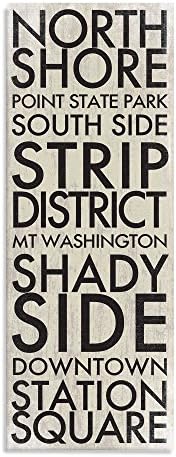 Pittsburgh Landmark Typography Canvas Wall Art