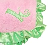 Baby Girl Pink Initial Chenille Blanket with Satin Ruffle, Letter K