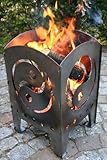 Feuerkorb - Feuersäule Motiv Yin/Yang L, Terrassenofen, Lichtspiel