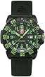 Luminox Men's 3067 Black Polyurethane Analog Quartz Watch with Green Dial