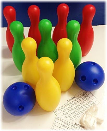 10 Pin Deluxe Plastic Bowling Game Set for Kids - 15 Pieces Total