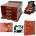 Chinese Leather Box Bird Mah Jong Set