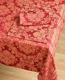 Waterford Table Wiltshire 70 by 104-Inch Oblong Table Cloth, Ruby