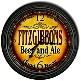 FITZGIBBONS 'S Beer and Ale Cascading Pub Wall Clock