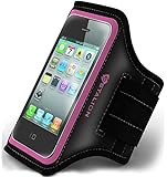 iPhone 4 4S Armband : Stalion&reg; Sports Running & Exercise Gym Sportband (Fuchsia Pink) Water Resistant + Sweat Proof + Key Holder
