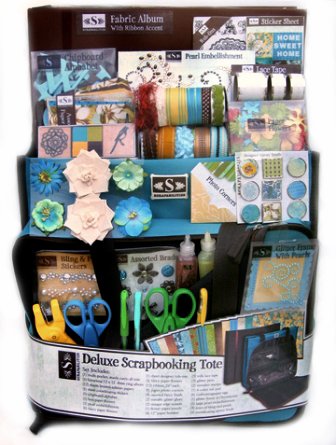 Deluxe Blue Scrapbooking Set - Includes Tote, 