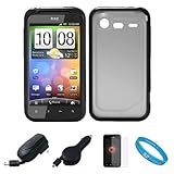 Durable Crystal Hard Case Cover with Black Rubberized TPU Silicone Skin Edg ....