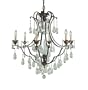 Murray Feiss F1883/6BRB Maison de Ville Six-Light Chandelier, British Bronze with Candelabra Sockets and Prismatic Glass Crystals