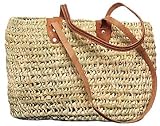 Moroccan Straw Summer Beach / Shopper / Tote Shoulder Bag 14x11