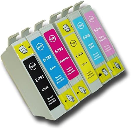 Lin Ink Cartridges for Epson 079 T079 E-79 xl Best With Generic Compatible Epson Stylus Photo 1400 1500W P50 Artisan 1430 PX650 660 660+ 700W 710W 720WD 730WD 800FW 810FW 820FWD 830FWD 6 Pack