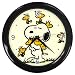 Search : Black Wall Clock of Art Deco Snoopy with Woodstock & Friends (Charlie Brown, Peanuts, Halloween, Charles Schultz)