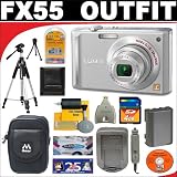 cheap Panasonic Lumix DMC-FX55S 8.1MP Digital Camera with 4GB SD Card + Deluxe DB ROTH Accessory Kit