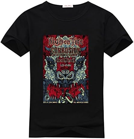 AQGRHL Mens T-Shirt High on Fire Large Black