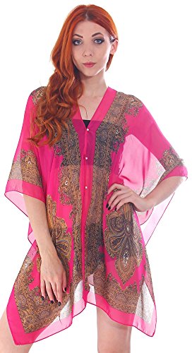 Simplicity Women's Convertible Beach Bikini Swimwear Cover Up with Buttons