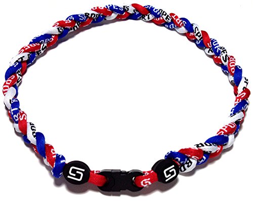 Sport Ropes 3 Rope Titanium Necklace (Red/White/Blue, 18")