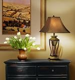 Harlequin Collection Table Lamp with Taupe Silk Shade