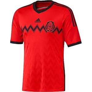 adidas MEXICO FMF AWAY JERSEY 2014 (SMALL/ADULTS, RED/BLACK)