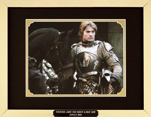 Game of Thrones Nikolaj Coster-Waldau as Jaime Lannister Framed Movie Photo with Plate Custom Made Real Wood Modern Gold Frame (15 1/2 x 12 1/2")