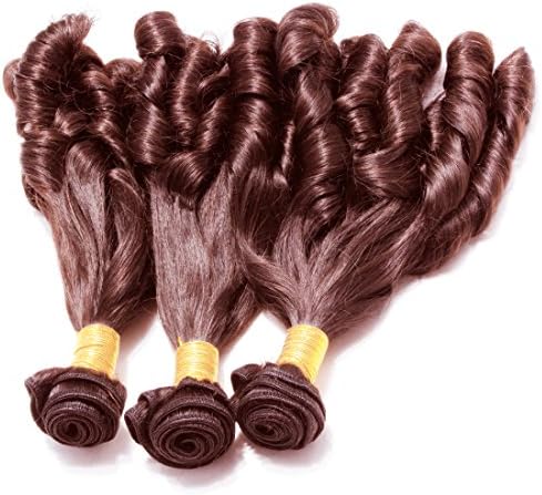 Anth Malaysia Funmi Hair 100% True Real Hair Pack of 3 (22"22"22", 4# Chocolate Brown)Anth Malaysia Virgin Hair Funmi Hair 100% Virgin Unprocessed Human Hair Weave Hair Extension 3pcs/lot
