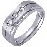 Three Diamond Men's Wedding Band